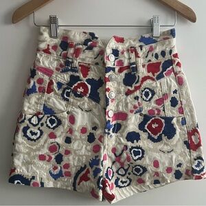 Isabel Marant Cream and Pink High Waist Shorts